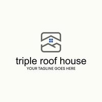 Simple and unique shape line three or triple roof house homes image graphic icon logo design abstract concept vector stock. Can be used as symbol related to property or living