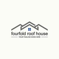 Simple and unique shape line four fold roof house homes image graphic icon logo design abstract concept vector stock. Can be used as symbol related to property or living