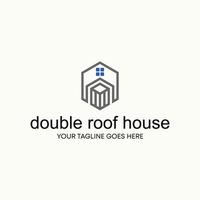 Simple and unique shape line double roof house homes with 3D image graphic icon logo design abstract concept vector stock. Can be used as symbol related to property or living