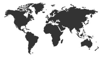 vector de mapa mundial. vector de mapa de tierra plana. ilustración vectorial del mapa mundial. globo icono de mapa mundial similar. silueta del mapa.