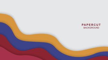 Abstract paper cut background with wavy design vector