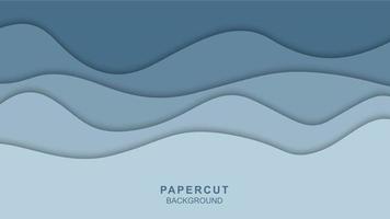 Abstract paper cut background with wavy design vector