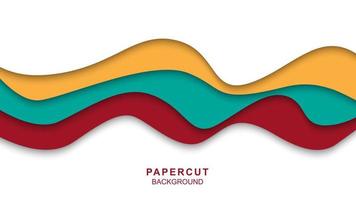 Abstract paper cut background with wavy design vector