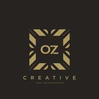 OZ initial letter luxury ornament monogram logo template vector