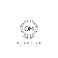 OM Initial Letter Flower Logo Template Vector premium vector art