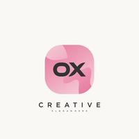 OX Initial Letter Colorful logo icon design template elements Vector Art