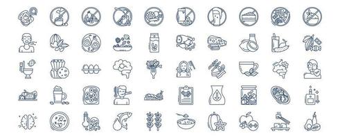 Collection of icons related to Keto Diet and food, including icons like Avocado, Grains,  egg, Cheese  and more. vector illustrations, Pixel Perfect set