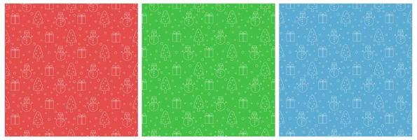 Christmas Background Seamless Pattern Design With Santa Claus, Tree, Snowman And Gifts in Template Hand Drawn Cartoon Flat Illustration vector