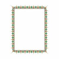 Islamic Art Border and Frame for Inside Cover Prayer Book, Ready add text. Greeting, useful isolated on white background vector