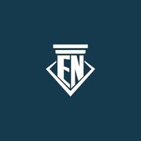 EN initial monogram logo for law firm, lawyer or advocate with pillar icon design vector