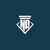 NQ initial monogram logo for law firm, lawyer or advocate with pillar icon design vector