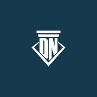 DN initial monogram logo for law firm, lawyer or advocate with pillar icon design vector