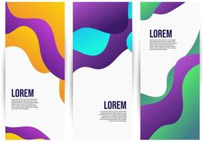 Gradient vertical banners collection vector