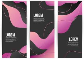 Pink gradient vertical banners collection vector