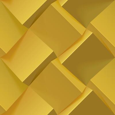 Abstract golden 3d geometric background. Seamless pattern for cover design, book design, poster, flyer, website backgrounds or advertising. Vector realistic illustration.