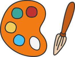 elemento de pincel de paleta de colores, conjunto de iconos de regreso a la escuela. png