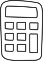 calculadora elemento de línea delgada negra, conjunto de iconos de la escuela. png
