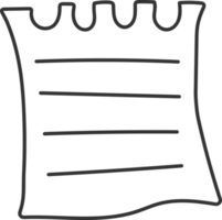 papel de nota elemento de línea delgada negra, conjunto de iconos de la escuela. png