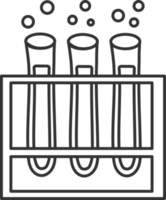 elemento de linha fina preta de tubo de ensaio de ciência, conjunto de ícones de escola. png