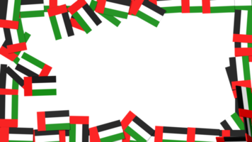 Flaggen der Vereinigten Arabischen Emirate, die von den Seiten fallen, Nationalfeiertag, Unabhängigkeitstag, 3D-Darstellung png