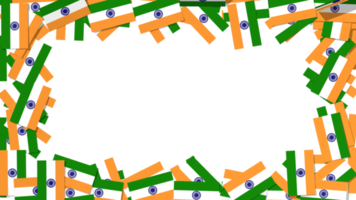 banderas indias cayendo de los lados, día nacional, día de la independencia, representación 3d png