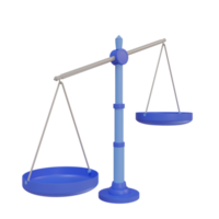 3d justice scale cartoon, unbalanced scale png