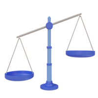 3d justice scale cartoon, unbalanced scale png