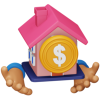 Budget Haus 3D-Rendering isometrisches Symbol. png