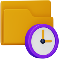 Folder time 3d rendering isometric icon. png