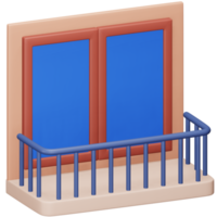 Balcony 3d rendering isometric icon. png