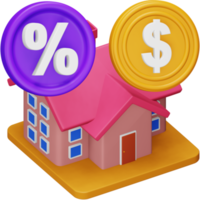 Interest rate 3d rendering isometric icon. png