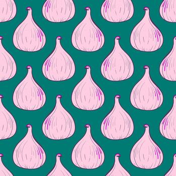 Fig pattern, seamless pattern on blue background. vector