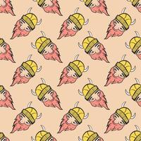 Vikings head pattern, illustration, vector on white background