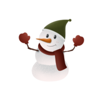 muñeco de nieve con sombrero y guantes png