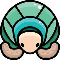 Green turtle, illustration, vector on white background.