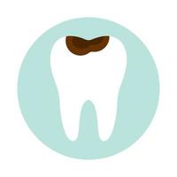 ilustración plana con caries. cuidado dental, concepto de odontología. tratamiento médico. vector