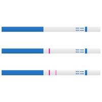 Pregnancy test on white background. Vector set illustration. Positive and negative results.