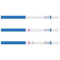 Pregnancy test on white background. Vector set illustration. Positive and negative results.