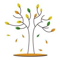 Flat Autumn Tree. Vector illustration