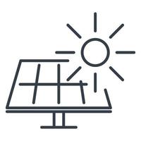 Vector isolated icon of solar battery and sun.
