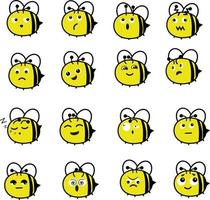 Bee feelings, illustration, vector on a white background.