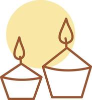 Romantic candles, illustration, vector on a white background.