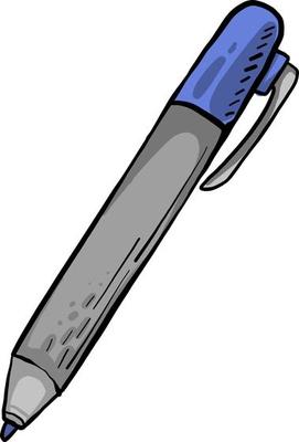 Blue and gray pen, illustration, vector on white background