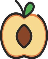 Peach in half, illustration, on a white background. vector