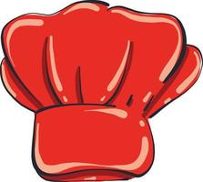 Chefs hat, illustration, vector on white background.