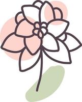 flor de primavera rosa, ilustración, vector, sobre un fondo blanco. vector
