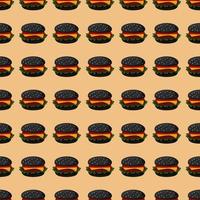Black  burger pattern, illustration, vector on white background