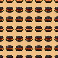 Black  burger pattern, illustration, vector on white background