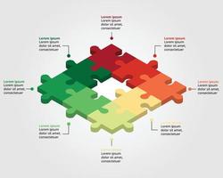 jigsaw graph chart template for infographic for presentation for 8 element vector