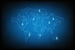 blue light of world map for global connection abstract background vector